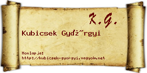 Kubicsek Györgyi névjegykártya